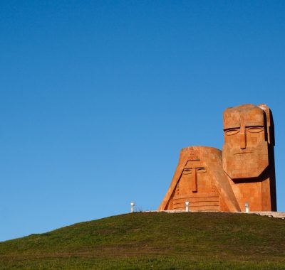 Translates as "Grandma and Grandpa", its the symbol of Armenian heritage of Nagorno-Karabakh. Also known as "We Are Our Mountains". As Nargono-Karabakh is officially part of Azerbaijan, the use of this symbol has raised tensions, notably the 2009 Eurovision contest when Armenia uses it on the video of the contested song. mZD 12-40mm F2.8